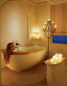 soaking with bath bombs
